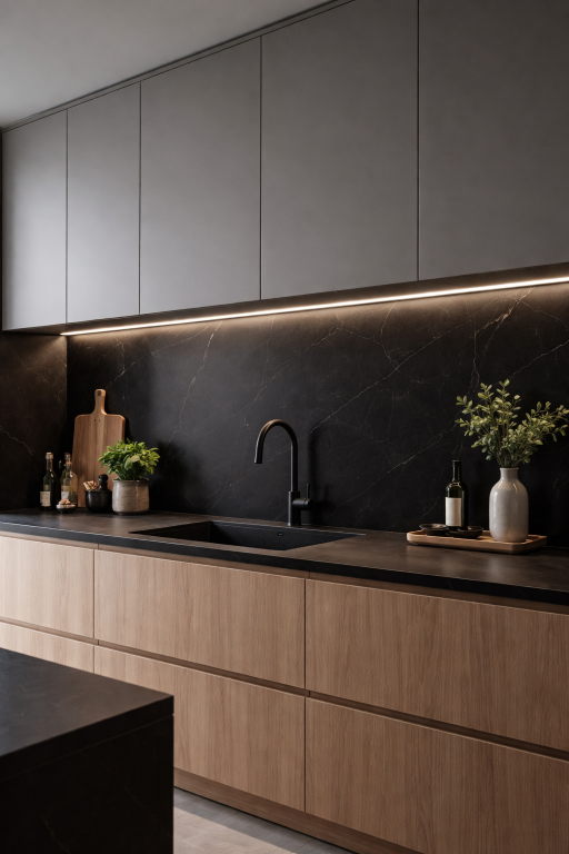 Black Backsplash Design