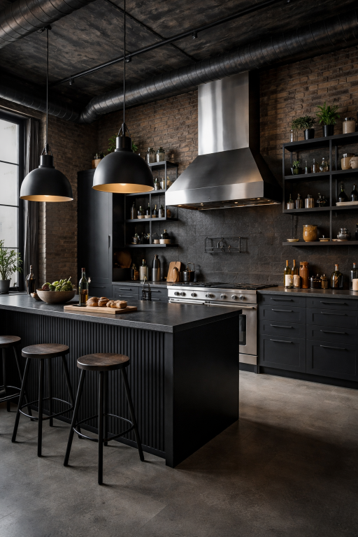 Industrial Black Kitchen