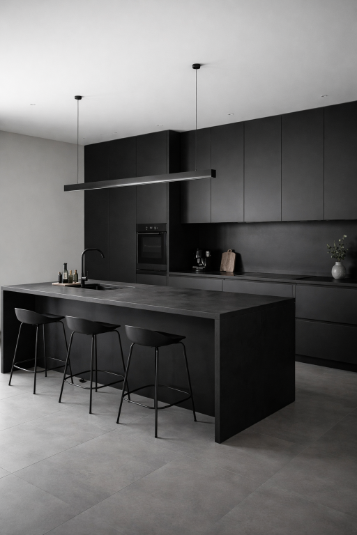 Minimalist Black Kitchen