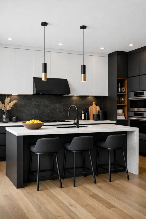 Two Tone Black Kitchen
