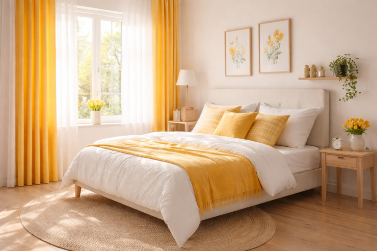 yellow bedroom interior design ideas