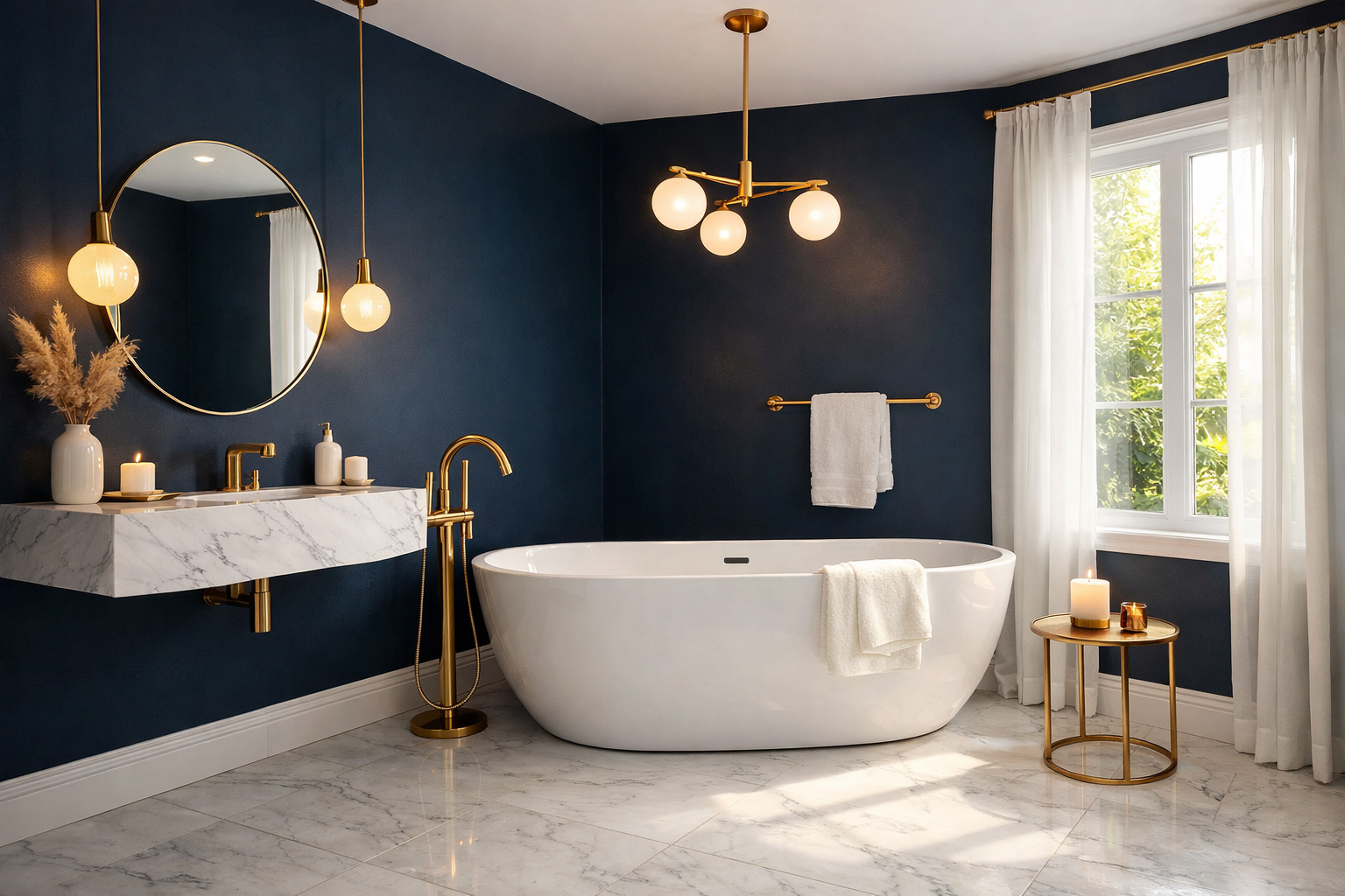 18 dark blue bathroom ideas