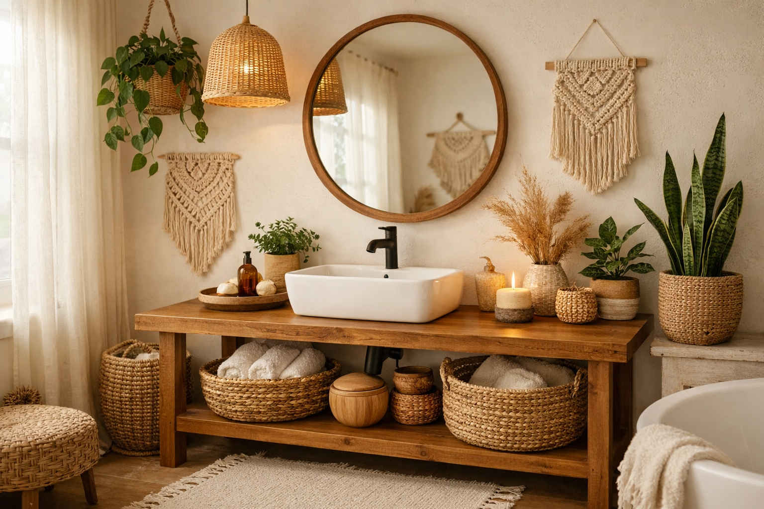 18 practical boho bathroom decor ideas