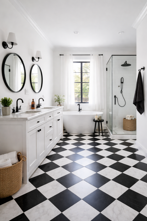 Classic Black and White Tiles