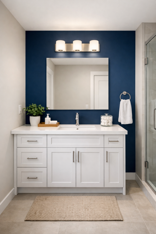 dark blue accent wall