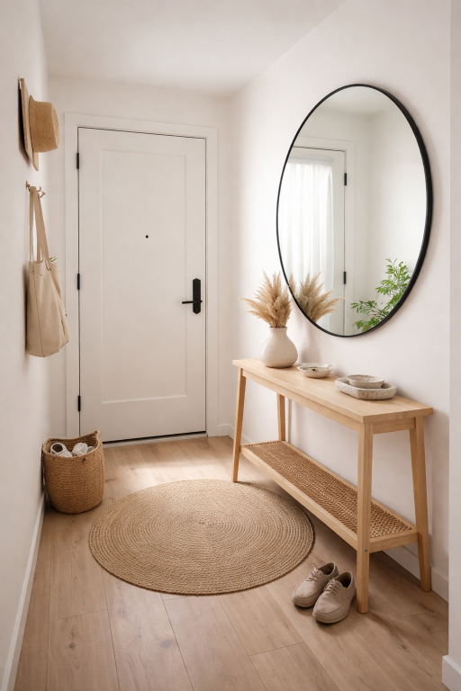 Entryway Mirror to Create Space Illusion
