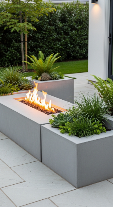 Fire Pit with Built In Planters.jfif
