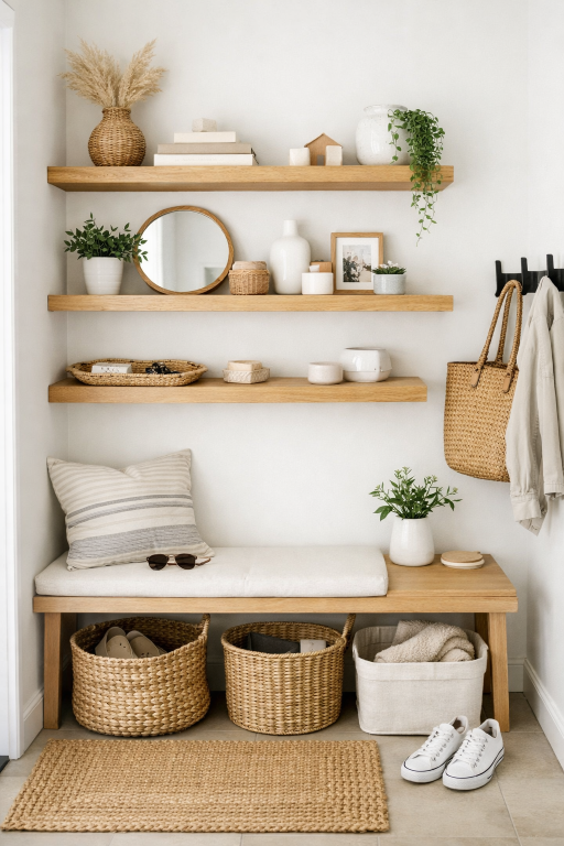 Floating Shelves Organization