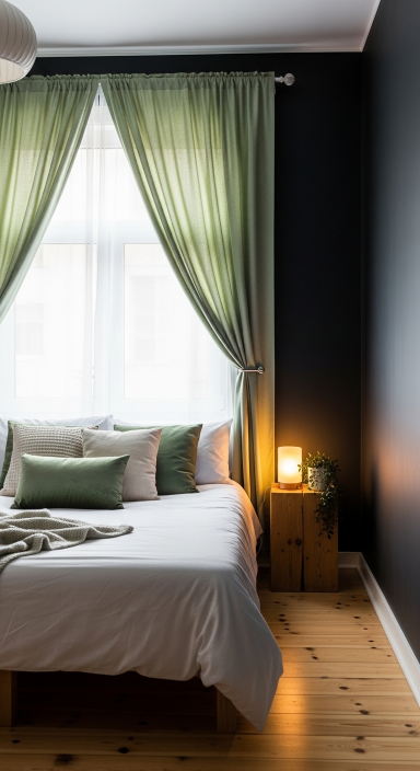 Green Curtains with Black Walls.jfif