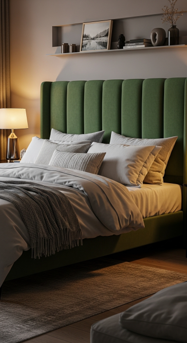Green Headboard with Black Frame.jfif