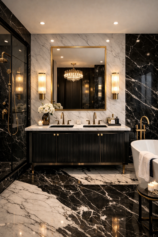 Marble Black and White Design