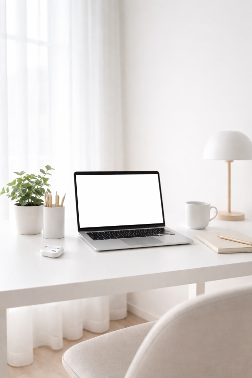 Minimalist White Desk Setup