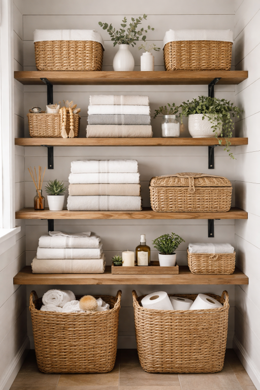 Open Wooden Shelves