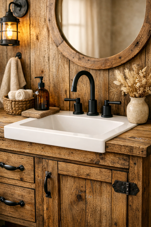 Rustic Wooden Vanity