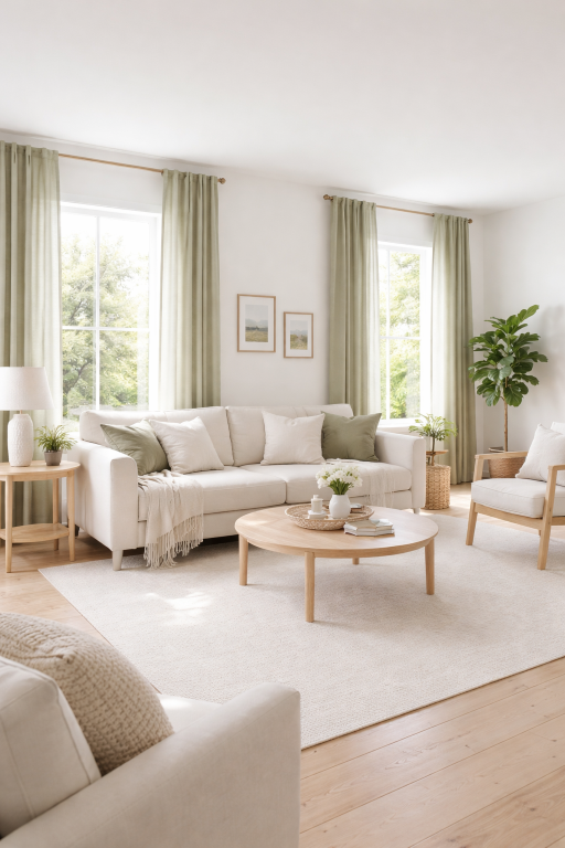 Sage Green Curtains Setup