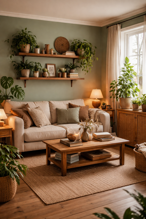 Sage Green with Wooden Elements