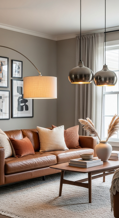 Small Living Room with Leather Couch.jfif