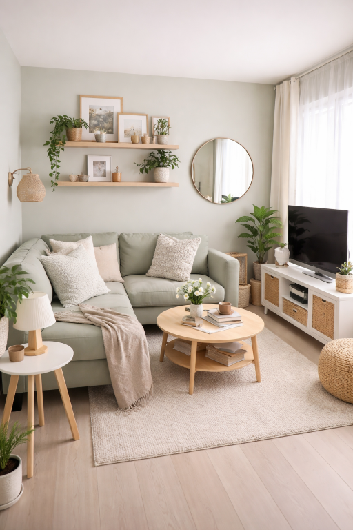 Small Living Room with Sage Green