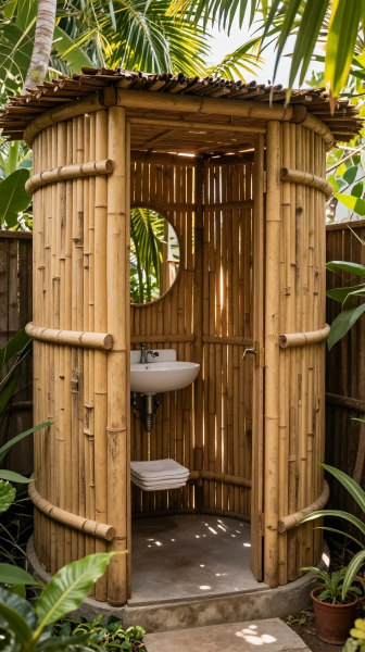 Bamboo Enclosed Bathroom