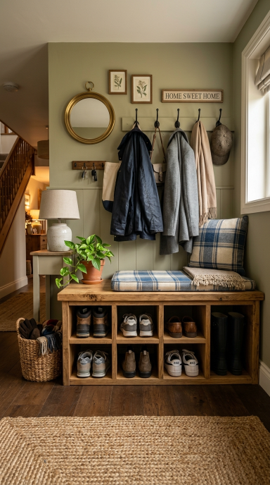 Bench with Shoe Slots