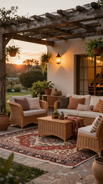 Bohemian Pergola Patio Styling