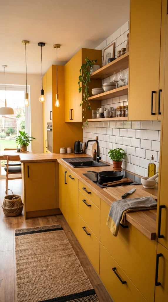 Bold Mustard Yellow Cabinets