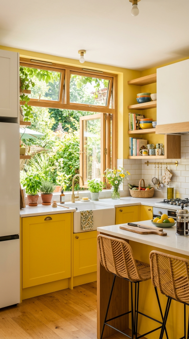 Bright Yellow Kitchen for Natural Light