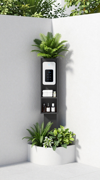 Compact Corner Outdoor Bathroom