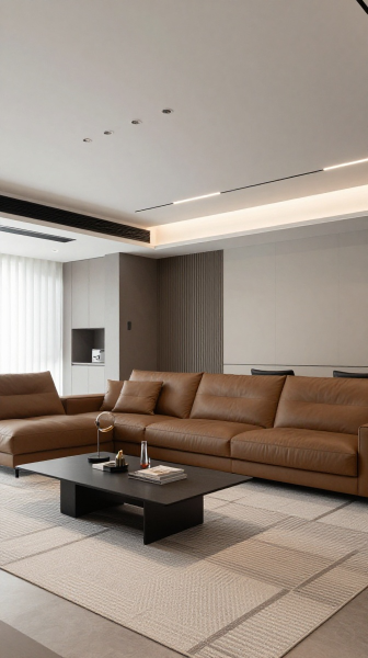 Contemporary Brown Sectional Layout