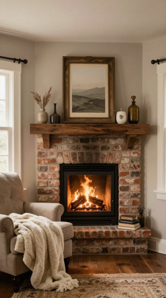 Cozy Corner Farmhouse Fireplace