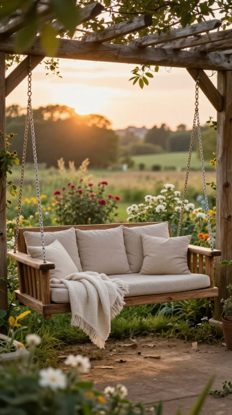 Cozy Porch Swing Seating