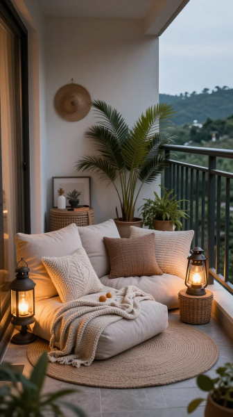 Cozy Seating Corner With Floor Cushions