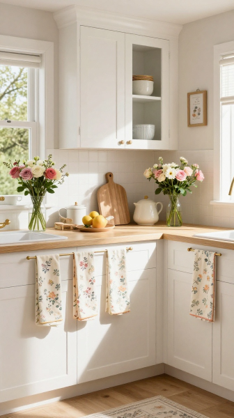 Decorate With Floral Kitchen Towels