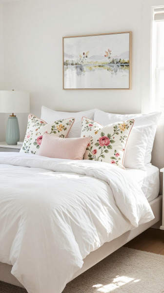 Decorate With Floral Pillows