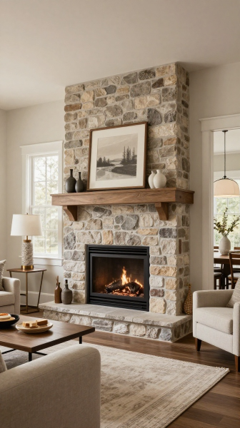 Double Sided Fireplace for Open Spaces