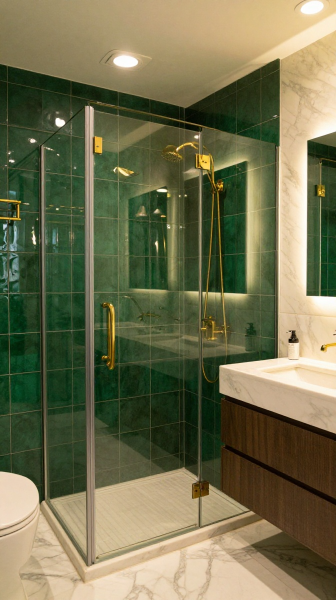 Emerald Green Shower Tiles