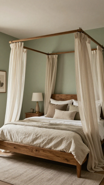 Farmhouse Bedroom With Woven Decor