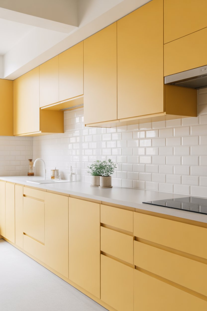 Farmhouse Style Yellow Kitchen