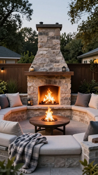 Fireplace With Built In Seating