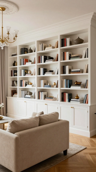 Floor to Ceiling Built In Bookcases