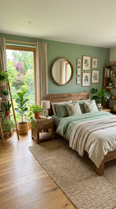 Green Nature Inspired Bedroom