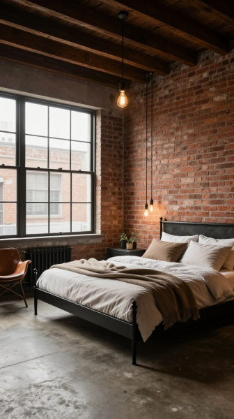 Industrial Style Loft Bedroom