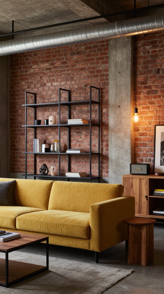 Industrial Yellow Loft Design