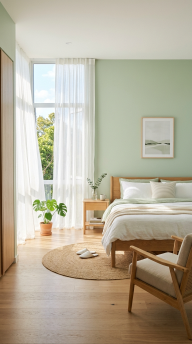 Light Green Airy Bedroom