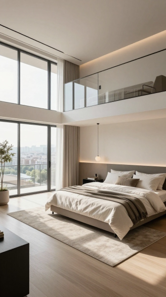 Loft Bedroom With Glass Railings