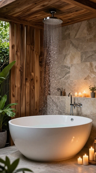 Luxury Spa Style Outdoor Bathroom