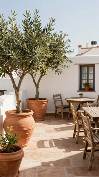 Mediterranean Style Terrace Garden