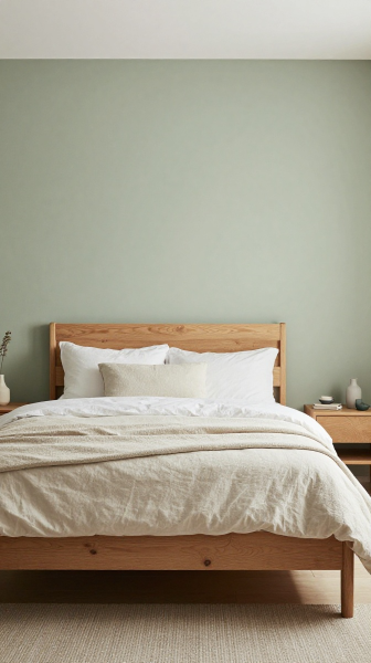 Minimalist Sage Green Farmhouse Room