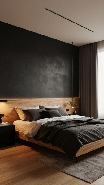 Modern Black and Wood Loft Design