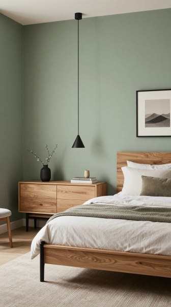 Modern Farmhouse Sage Green Bedroom